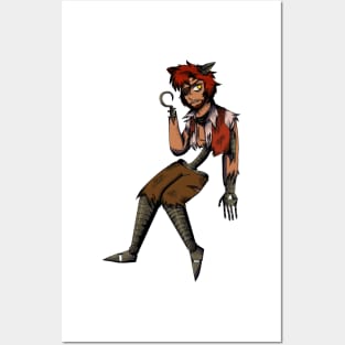 Withered Foxy Gijinka Transparent Posters and Art